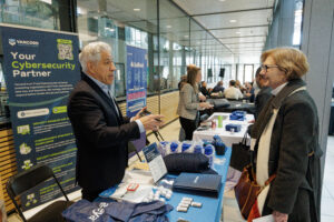 Vancord talking with attendee